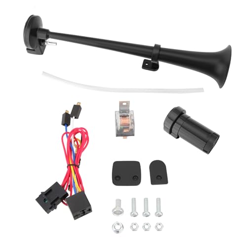 Madlife Garage Hupe Luft Schwarz Horn Kit 12V 150db lkw hupe Lufthorn Drucklufthorn Auto Horn mit Kompressor Laut Kompressor Fanfare für Auto Boote Vans