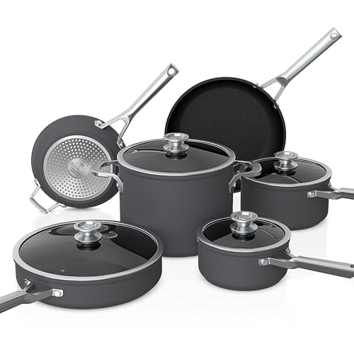Ninja NeverStick Premium 10 Piece Pots & Frying Pans Set, with Glass