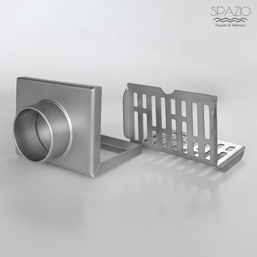 Image of Spazio Floor Stainless Steel Push Down Strainer (12 cm Set of 1)