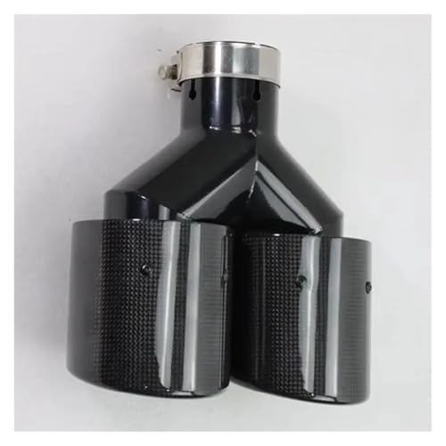 Tuyau de voiture à double sortie Y en fibre de carbone véritable 63mm