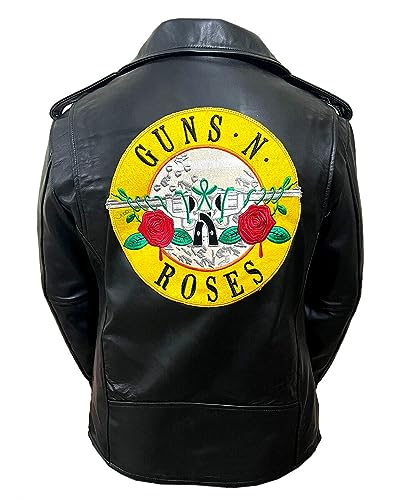 Gun Axl Roze Black Cafe Racer Lambskin Leather Jacket