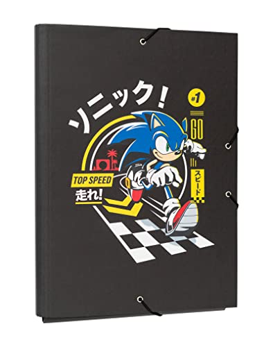 Grupo Erik Mappe A4 - Sonic Mappe Ordner - Eckspannmappe Sonic The Hedgehog...