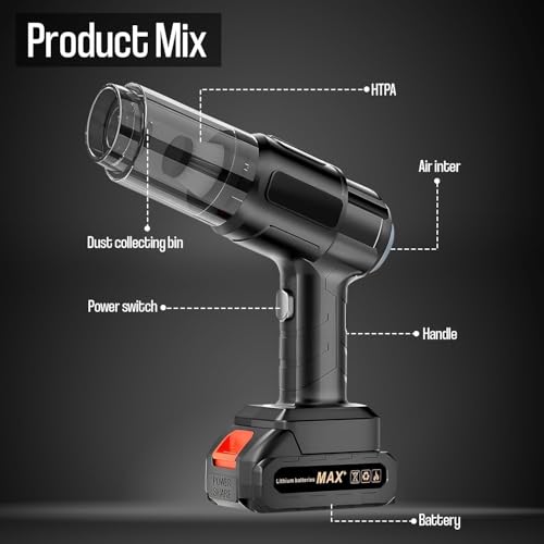Image of Car Vacuum Cleaner with Blower | USB Rechargeable Wireless Handheld Cleaner Traveling,Portable,Rechargeable (3in1) (4-1)