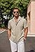 COOFANDY Men's Linen Shirts Short Sleeve Casual Shirts Button Down Shirt for Men Beach Summer Wedding Shirt Khaki