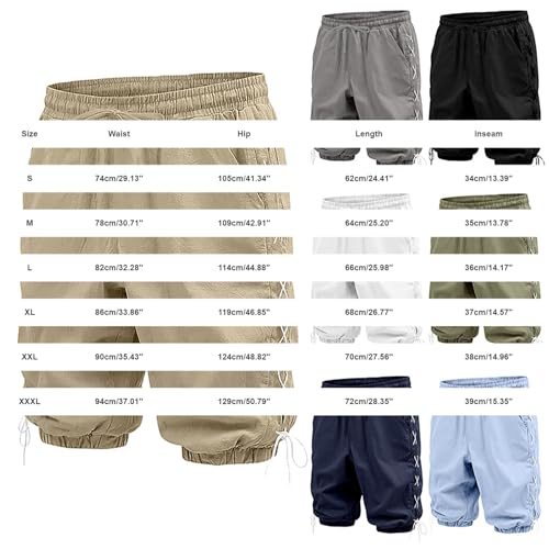 Short 3/4 décontracté pour homme en coton séchage rapide été - 3