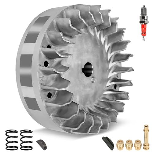 SHIQINHA Aluminum 212 Hemi Flywheel 10krpm Compatible with Predator 212cc 224cc 60363 Engine Coleman CT200U BT200X CT200U-EX Baja Warrior MB200 MB165 Mini Bike Go Kart Performance Part with Timing Key