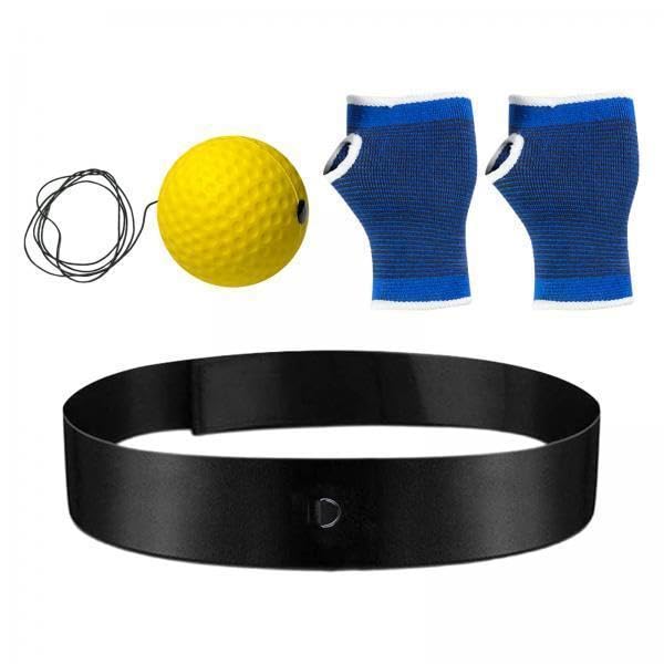 2xBoxing Reflex Ball Headband Improve Hand Eye Coordination Agility Adjustable Yellow-picture-29