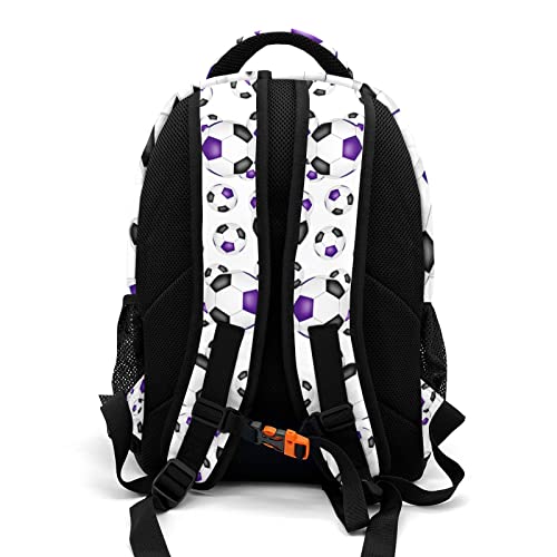 Custom Soccer Purple Backpack Custom Name Large Capacity Shoulder Bags for Sports Party3