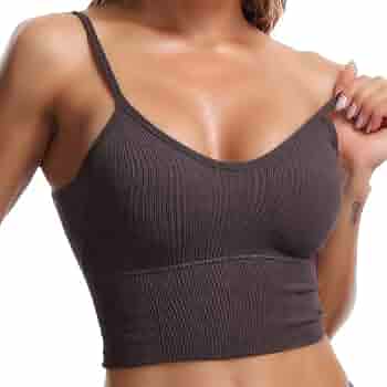 YeeFitta Women's Sports Bra Tank Top - Padded Crop Workout Top With Built-in Bra, Racerback Design For Yoga, Gym