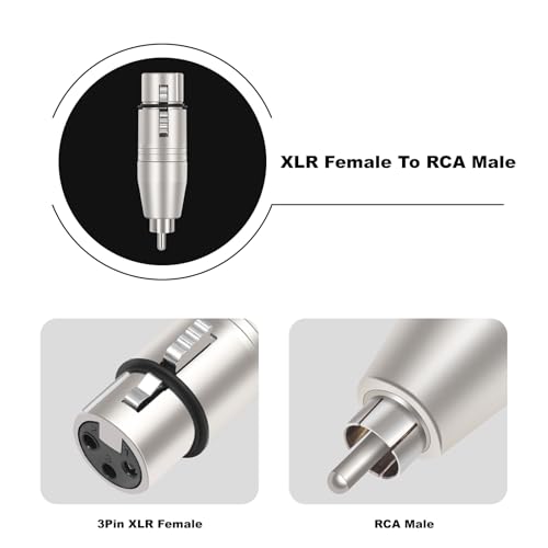 Adaptador RCA Macho a XLR Hembra 3 pines pack x2 miniatura 2