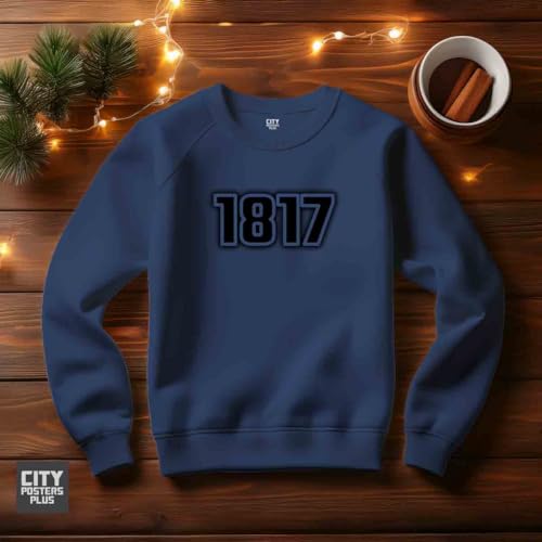 Sweatshirt 1817 unisexe bleu marine en coton confortable