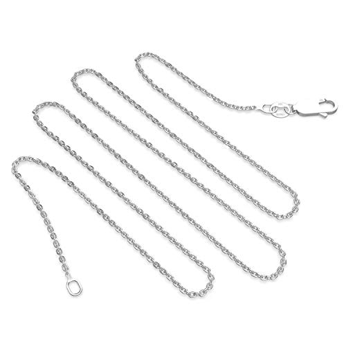 925 Sterling Silver .8MM Cable Chain Lobster Claw Clasp 24