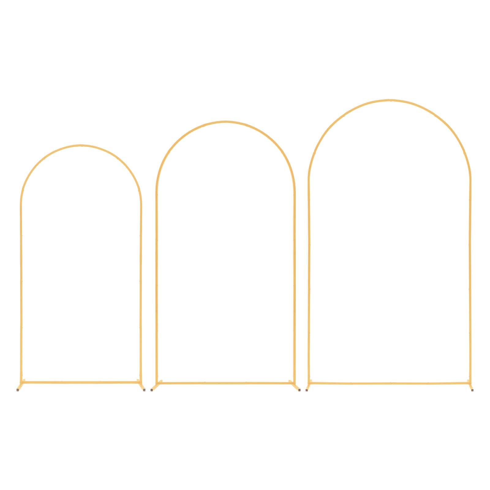 VEVOR Soporte de Arco para Fondo 3 Piezas de 2,4/2,2/2 m, Estructura Estable, Soporte de Arco de Metal Dorado para Decoración de Bodas, Fiestas de Cumpleaños, Graduaciones, Celebraciones, Ceremonias