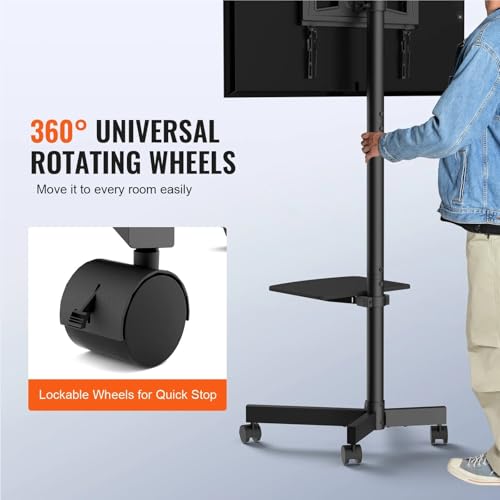 Soporte móvil para TV con ruedas y doble bandeja ajustable miniatura 6