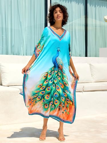 Image of NFVNKJ Women's Plus Size Beach Lounge Kaftan Maxi Dress Swimsuit Coverup for Women