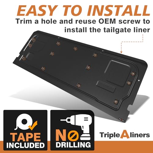 Image of TripleAliners Truck Mat Compatible with 2021-2026 Ford F150 Accessories, Tailgate Mat Custom Fit All Weather Protection Pickup Liner (Tailgate Work Surface Only)