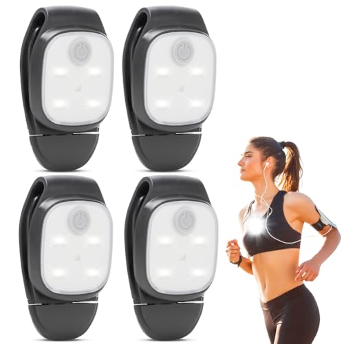Luz LED con clip para ropa juego de 4 linternas frontales USB impermeables para correr