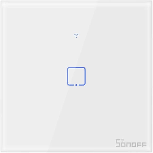 Smart Light Switch, SONOFF WiFi Touch Wall Light Switch Works with Alexa and Google Home, [Neutral Wire Required] 1 Gang 1 Way, White, APP Remote Control
