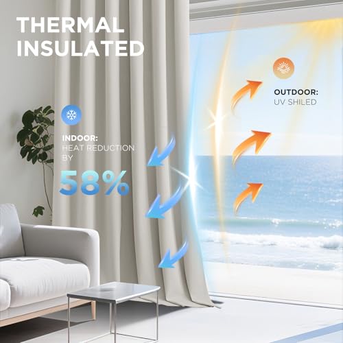 Image of Joydeco White 100% Blackout Curtains 90 Inch 2 Panels, Luxury Thermal White Velvet Curtains for Bedroom Living Room, Soundproof Blackout Window Drapes, Grommet Top (52W x 90L)