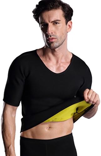 ValentinA Mens Hot Thermo Body Shaper T Shirt Slimming Neoprene Workout Sweat Sauna Suit for Weight Loss S - 4XL