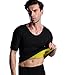 ValentinA Mens Hot Thermo Body Shaper T Shirt, Slimming Neoprene Bodysuit, Workout Sweat Sauna Suit, Stomach Fat Burner, Best Abdominal Trainer for Weight Loss, Black S - 4XL