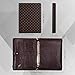 Classic Checkerboard Portfolio iPad pro 13 and Cell Phone Pockets 3 Ring Binder Padfolio Eco-Friendly Leather Portfolio Binder with Zipper Notepad Holder Resume Folder Business Organizer