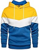 SwissWell Herren Jacke Windproof Warm Active Hoodie Mantel Jacke Outdoor Pullover Sweatshirt für Herren mit Taschen (Orange Blau, 3XL)