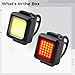 wkao Headlight and Tail Light, USB Rechargeable with 130/80 Lumens, Ipx5 Waterproof, Cob Led, Quick Release, for Night Riding