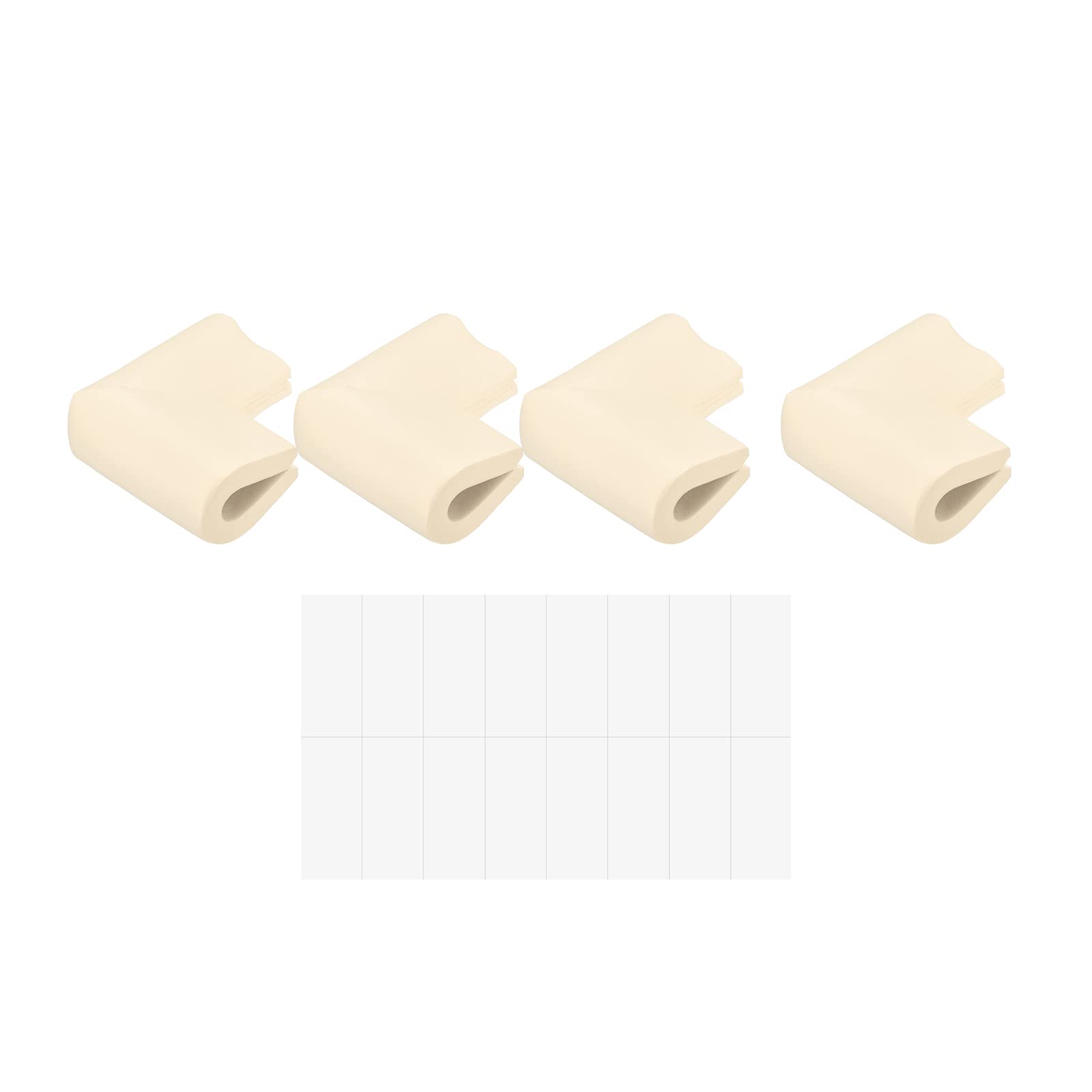 uxcell Corner Guards Edge Protectors, 8Pack U Foam Safety Bumper W Self-Adhesive Tape Furniture Corner Table Edge Guard, 2.16"x1.38"x0.31", Beige