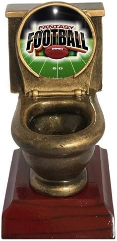 Fantasy Football Toilet Bowl Loser Trophy with 3 Lines of Custom Text
