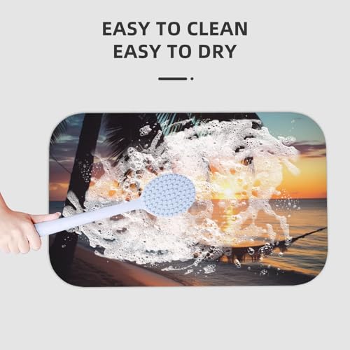 Tapis de bain absorbant 80 x 50 cm imprimé coco pour éviter l'eau sur le carrelage