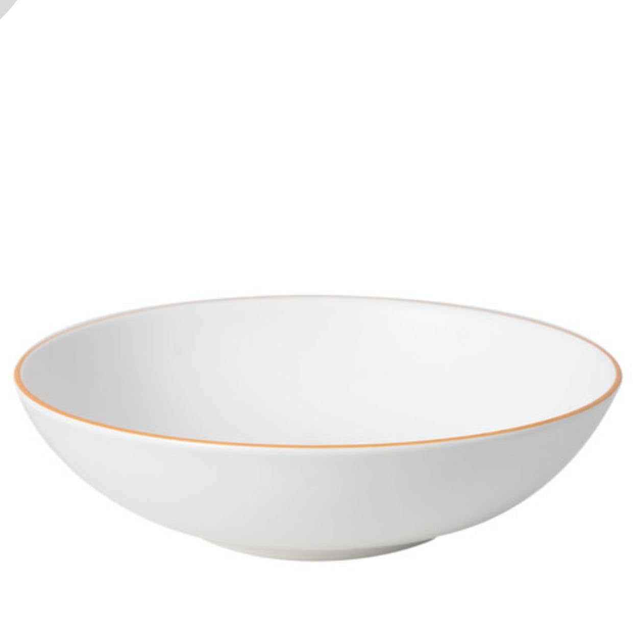 Jogo de Pratos Fundos de Porcelana Branca, Filete Ouro, 20,5cm, 6 Unidades, L`Hermitage