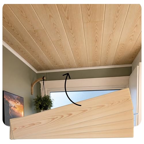À LA MAISON CEILINGS WP01nm-12 Foam Wood Ceiling Planks 39 in x 6 in, Natural Maple, Pack of 12