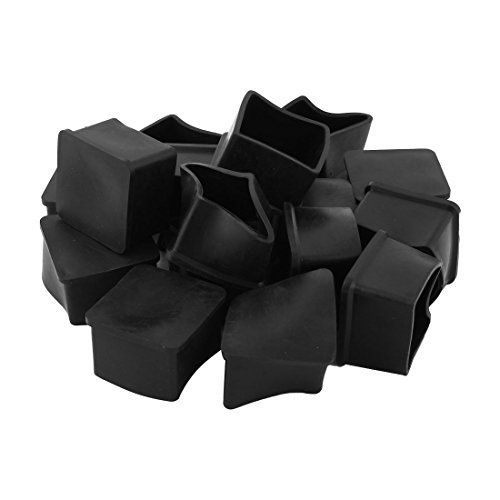 DealMux Mobiliario Escolar de Goma pie Planta Cubierta del Protector de 35 mm x 35 mm 17 Piezas Negro