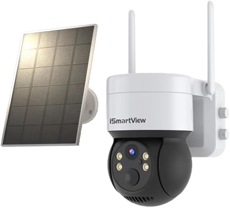 LuckSun Solar Security Cameras Wireless Outdoor, 2K Solar WiFi Camera with 355PTZ for Home Security, Battery Powered Cam with Night Vision, AI Motion Sensor, IP66 Waterproof Spotlight, 2-Way Audio