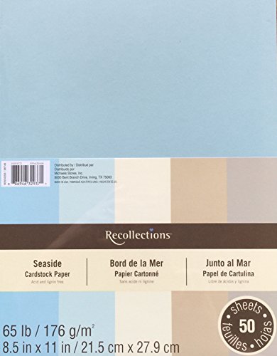 Recollections Cardstock Paper Seaside Colors 8 1/2 x 11 (50)