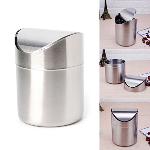Basurero de Acero Inoxidable de 1.5 L con Tapa Batiente miniatura 3