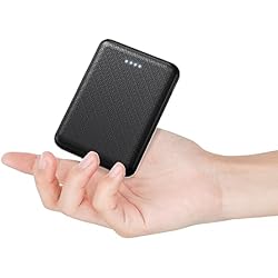 Bateria Externa Movil Ligera POSUGEAR PowerBank 10000mAh, Bateria Externa Movil, Cargador Portatil Mini, con 2 USB+1 TYPEC Salidas 3A, Compatible con iPhone, Samsung, Huawei, iPad, etc (Negro)