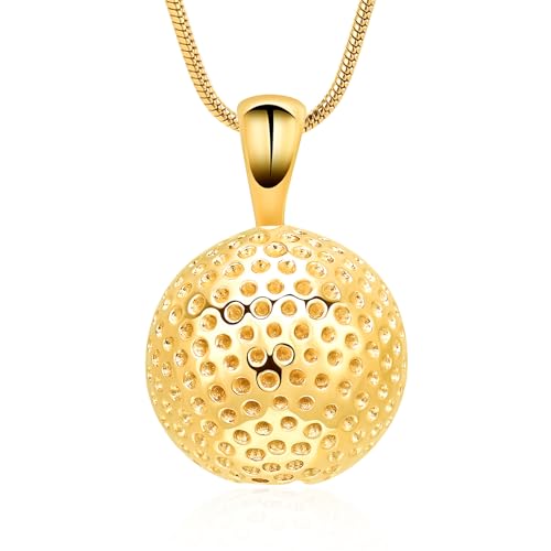 VCCWYQK Golf Ball Cremation Jewelry Urn Necklaces for Ashes Stainless