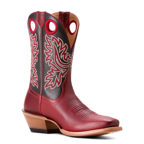 ARIAT Men's Bronc Stomper Cowboy Boot, Flame Red/Raven Black, 9 Wide by ARIAT - Used condition - Image 3