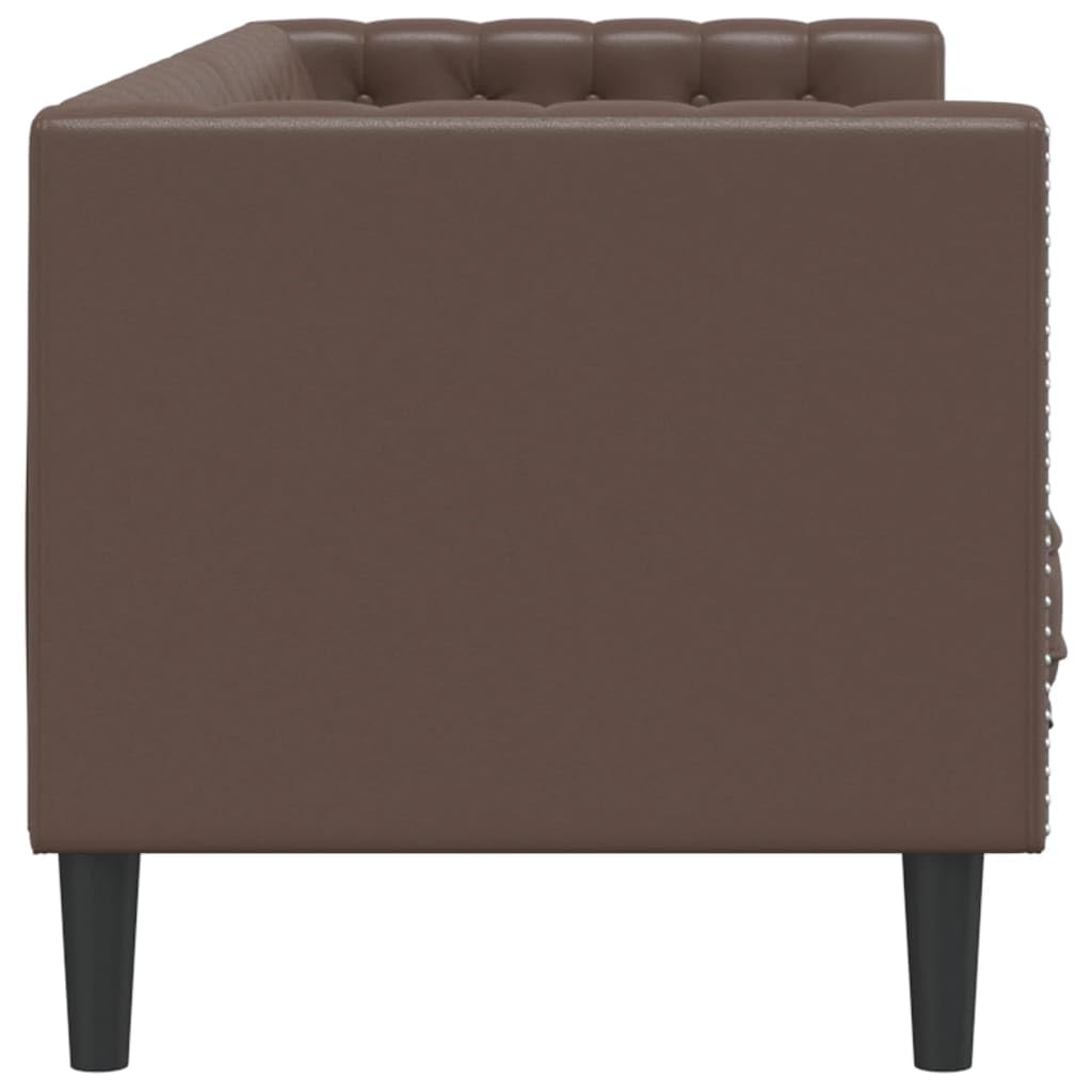 Canapé Chesterfield 3 places marron simili cuir
