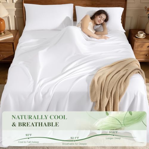 Image of 100% Organically Grown Bamboo Viscose King Sheet Set with Pockets on Side