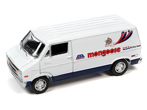 Johnny Lightning 1977 Dodge Van Blanco con Gráficos 1:64 miniatura 1