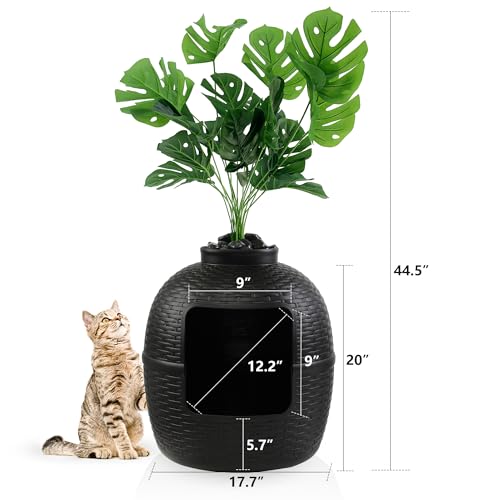Arenero oculto para gato con filtro de carbón negro miniatura 4
