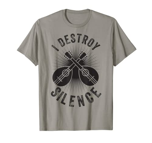 I Destroy Silence - Instrumento músico Vintage Mandolina Camiseta