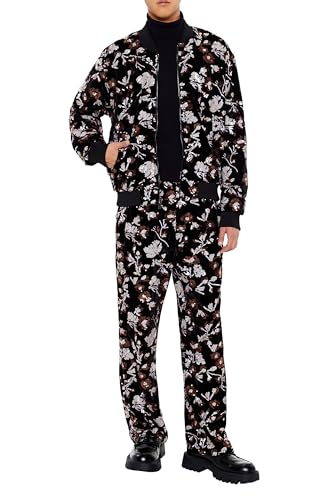 Forever 21 mens Sequin Floral Print Joggers