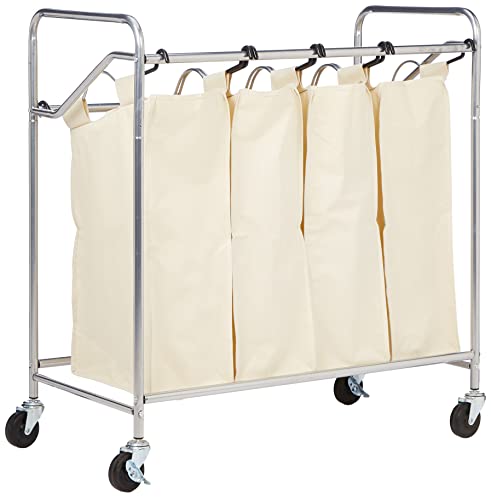 Household Essentials Four Bag Laundry Sorter, Chrome Finish #TOP2