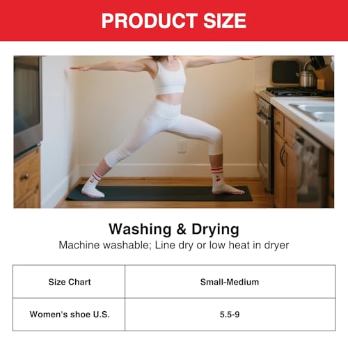 2 Pairs Cute Pilates Grip Socks, Yoga Grippy Ruffle Cuff Workout Ballet Non-Slip Athletic Sticky Sock (Size 5-11)2