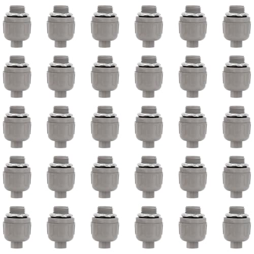 30pcs 1/2 inch Liquid Tight Connectors, PVC Electrical Conduit Fittings Straight 180 Degree Flexible Conduit Connectors for Bathroom Home Kitchen Outdoor Tubes Tools