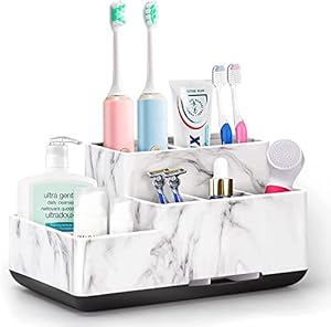 DoubleCare White Marble Organizer łazienkowy
